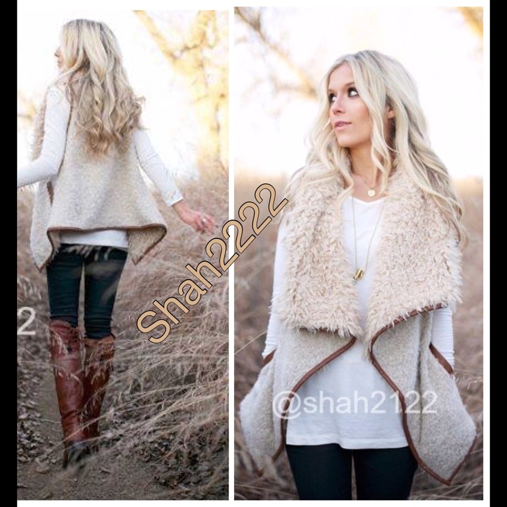 New faux fur vest sleeveless jacket coat shearling